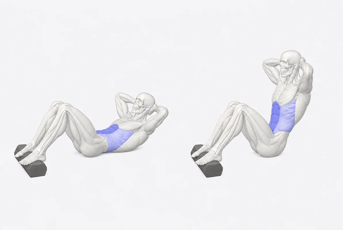 3/4 Sit-Up exercise illustration
