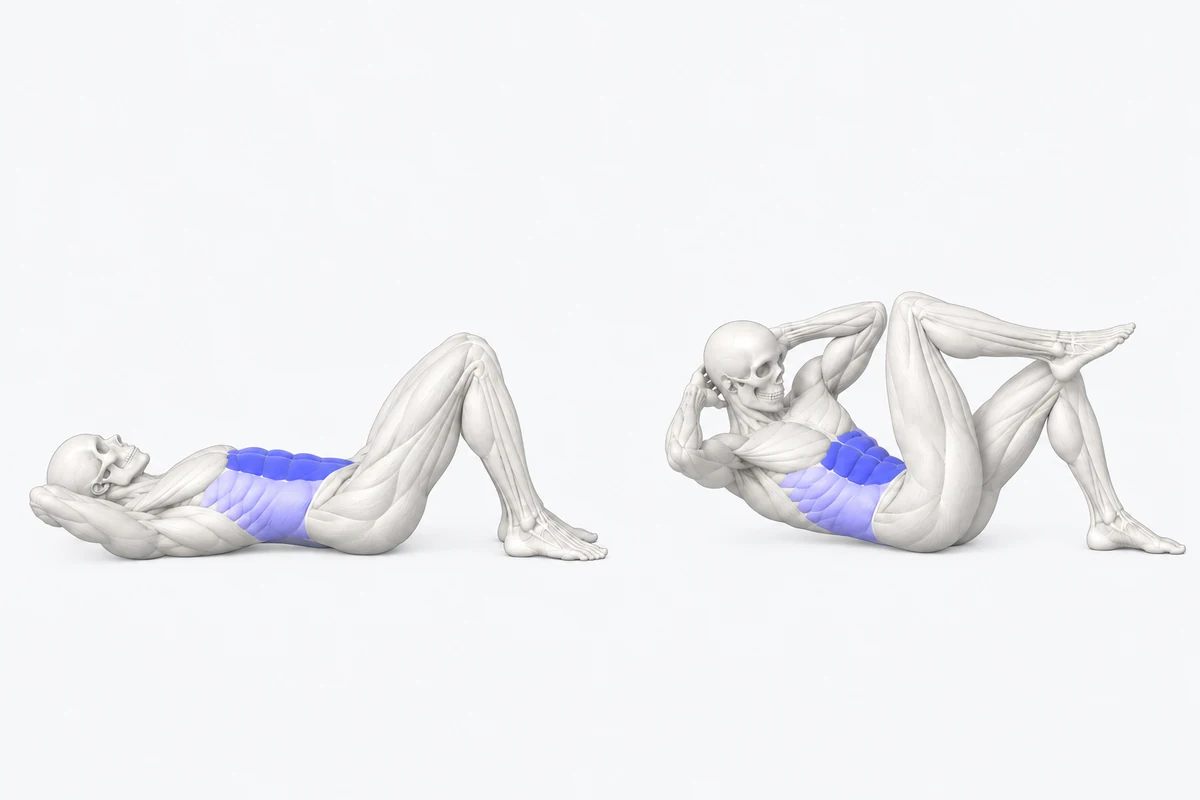 Cross-Body Crunch exercise illustration